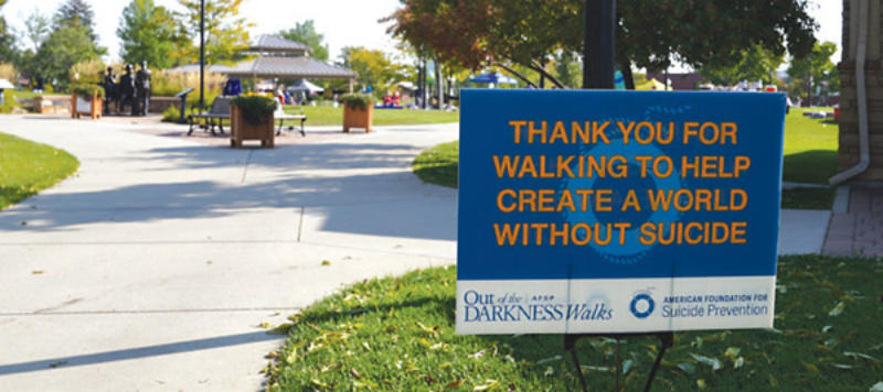 Out of the Darkness Suicide Prevention Walk Sign Photo